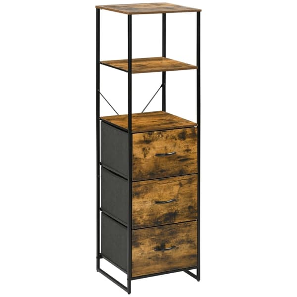 Rootz Fritstående opbevaringshylde - Kommode - Tøjstativ - Organizer - Industriel stil - 44cm x 40cm x 155cm