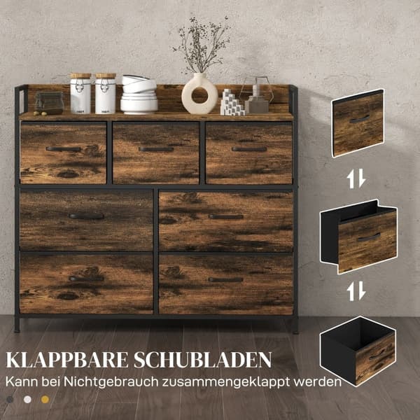 Rootz stofskuffekiste - Skænk - Organiseringsmøbler - Melaminbelagt top - Stabil stålramme - 98cm x 29cm x 85cm