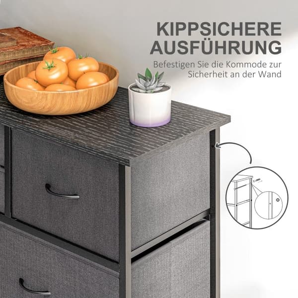 Rootz stofskuffer Kommode - Opbevaringsskab - Fleeceskuffer - Robust stålramme - 100 cm x 30 cm x 100 cm