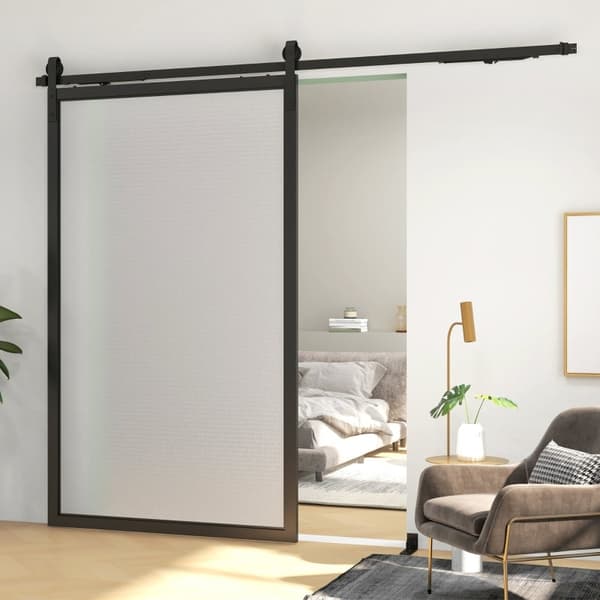 Rootz Hårdvara för skjutdörrar - Ladugårdsdörrsystem - Kolstål - Platssparande - Modern stil - 244 cm x 0,5 cm x 4 cm