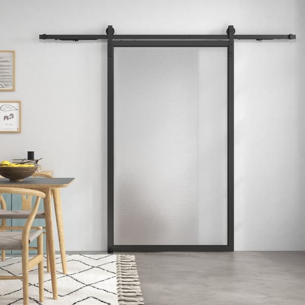 Rootz Hårdvara för skjutdörrar - Ladugårdsdörrsystem - Kolstål - Platssparande - Modern stil - 244 cm x 0,5 cm x 4 cm