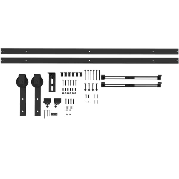 Rootz Hårdvara för skjutdörrar - Ladugårdsdörrsystem - Kolstål - Platssparande - Modern stil - 244 cm x 0,5 cm x 4 cm