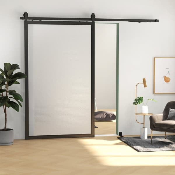 Rootz Hårdvara för skjutdörrar - Ladugårdsdörrsystem - Kolstål - Platssparande - Modern stil - 244 cm x 0,5 cm x 4 cm