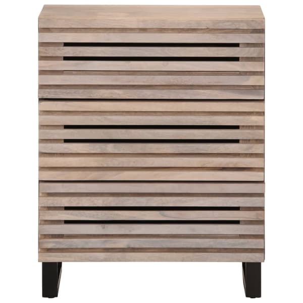 Skänk vit 60x34x75 cm massiv mangoträ