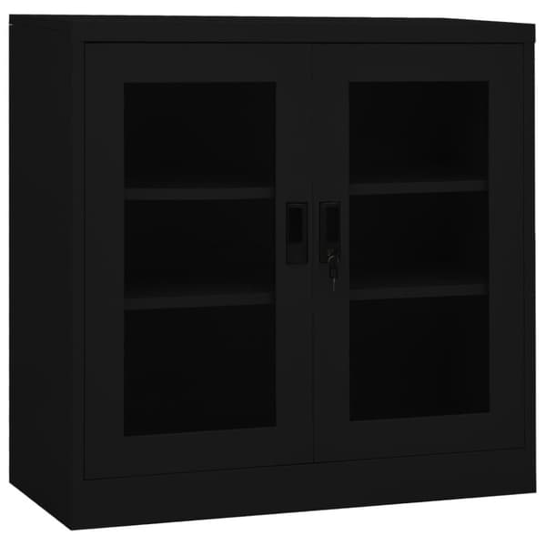 Dokumentskåp svart 90x40x90 cm stål