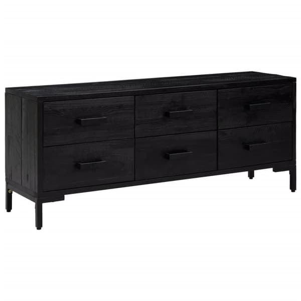 Förvaringsbyrå svart 110x30x45 cm massiv furu