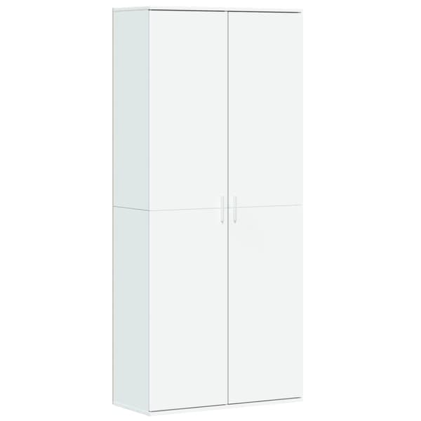 Högskåp vit 80x35x180 cm konstruerat trä