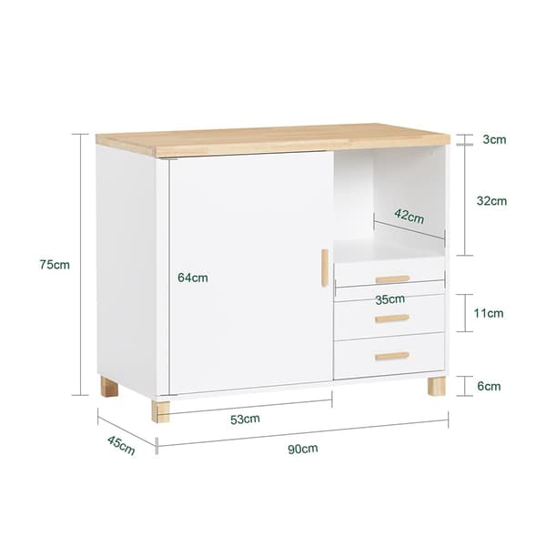 SoBuy Arkivskab Printer Stand Sidebord Vitrineskab ASK07-WN