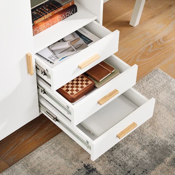 SoBuy Arkivskab Printer Stand Sidebord Vitrineskab ASK07-WN
