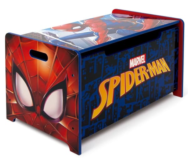 Spiderman leksakslåda och bänk i trä