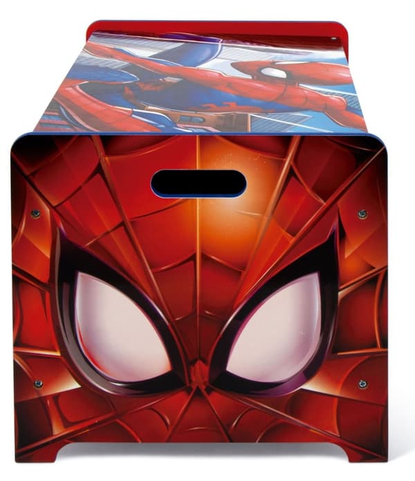 Spiderman leksakslåda och bänk i trä