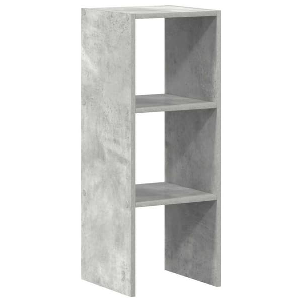 Bokhylla stapelbar betonggrå 30x30x80 cm konstruerat trä