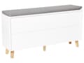 Miniatyrbilde 7 av 11: Skooppbevaringsskap Hvit MDF 2 Rom med Pute på Toppen Minimalistisk Skandinavisk Stil Design Gang
