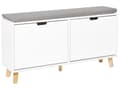 Miniatyrbilde 1 av 11: Skooppbevaringsskap Hvit MDF 2 Rom med Pute på Toppen Minimalistisk Skandinavisk Stil Design Gang
