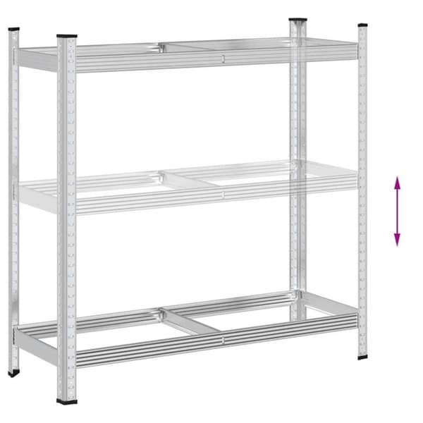 Däckhylla 2 lager silver 110x40x109 cm stål