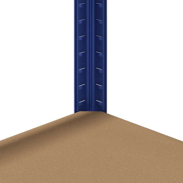 Kirjahylly 5 hyllyllä, sininen, teräs ja puupohjainen materiaali