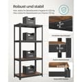 Pikkukuva 4 / 10: Rootz säädettävä seisova hylly - Vintage säilytysteline - Monikäyttöinen järjestäjä - Teräs ja MDF - 40cm x 80cm x 160cm