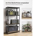 Pikkukuva 6 / 9: Rootz Black Load Hylly - Säilytysteline - Hyllyyksikkö - Jauhemaalattu teräs - MDF - Heavy Duty - 40cm x 80cm x 160cm