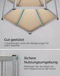 Miniatyrbillede 4 af 8: Rootz Heavy Duty hjørnehylde - Opbevaringsstativ - Galvaniseret stål - MDF - Naturlig beige - 90 cm x 90 cm x 180 cm - Understøtter 875 kg