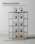 Miniatyrbillede 5 af 8: Rootz Heavy Duty hjørnehylde - Opbevaringsstativ - Galvaniseret stål - MDF - Naturlig beige - 90 cm x 90 cm x 180 cm - Understøtter 875 kg