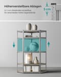 Miniatyrbillede 8 af 8: Rootz Heavy Duty hjørnehylde - Opbevaringsstativ - Galvaniseret stål - MDF - Naturlig beige - 90 cm x 90 cm x 180 cm - Understøtter 875 kg