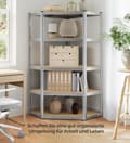 Miniatyrbillede 2 af 8: Rootz Heavy Duty hjørnehylde - Opbevaringsstativ - Galvaniseret stål - MDF - Naturlig beige - 90 cm x 90 cm x 180 cm - Understøtter 875 kg