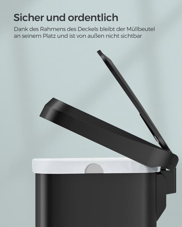 Rootz Metal køkken skraldespand - Skraldespand - Affaldsbeholder - Holdbar konstruktion - 68 liter - Sort låg - 45,7 cm x 36,8 cm x 68,6 cm