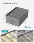 Miniatyrbild 5 av 6: Rootz garderobsorganisator 6 fack set - Klädförvaring - Garderobsavdelare - Non-woven tyg - 42cm x 30cm x 17cm