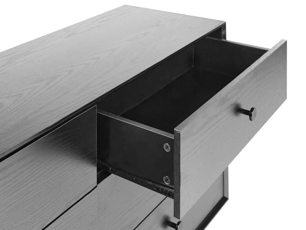 6 skuffer Kommode Svart Sponplate MDF Moderne Oppbevaringsenhet Stue Soverom