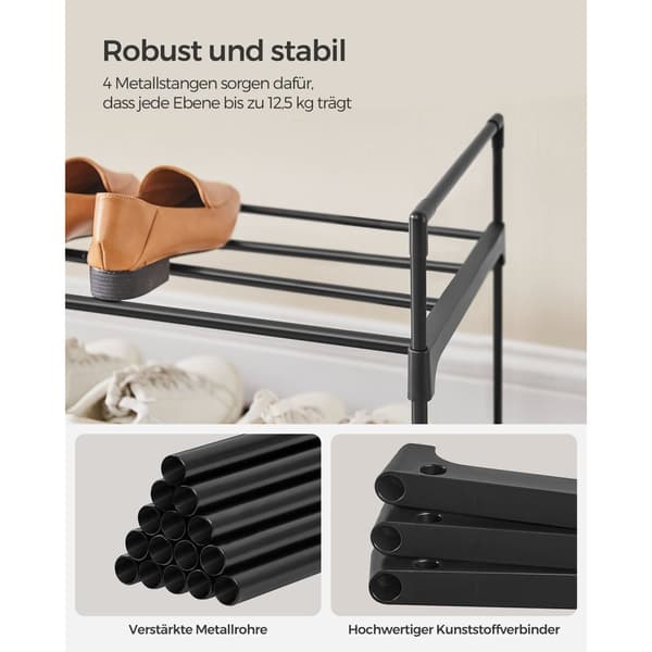 Sko rack - Stackable - Metal - 3 niveauer - 30 x 116 x 55 cm