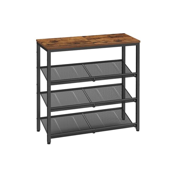 Sko rack - 4 niveauer - justerbare gitterhylder