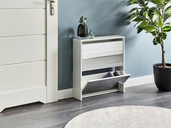 Skooppbevaring Hvit MDF-ramme Speilfronter 2 Rom Moderne Design Gang
