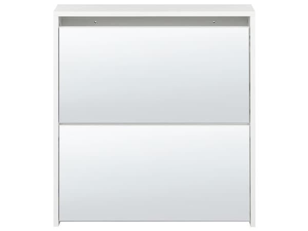 Skooppbevaring Hvit MDF-ramme Speilfronter 2 Rom Moderne Design Gang