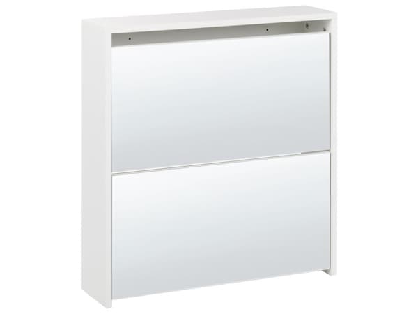 Skooppbevaring Hvit MDF-ramme Speilfronter 2 Rom Moderne Design Gang