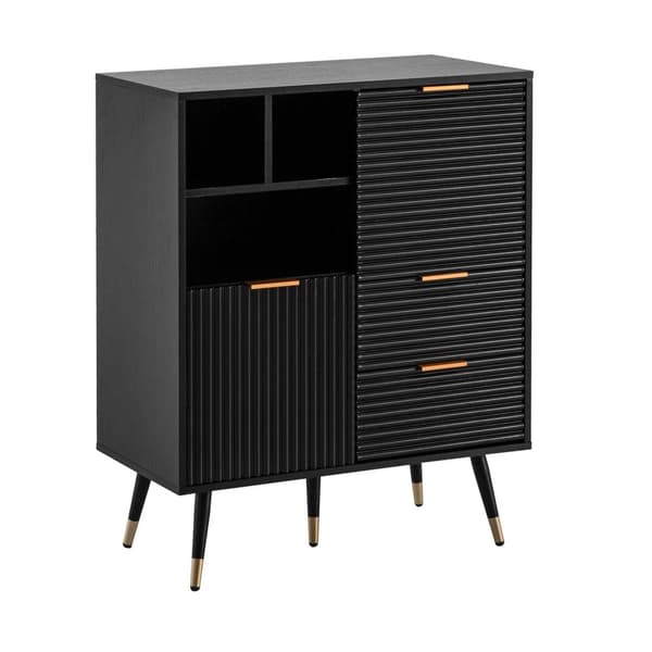 Rootz Snygg byrå - Modern byrå - Förvaringslösning - Lamelldesign - 77cm x 97cm x 40cm