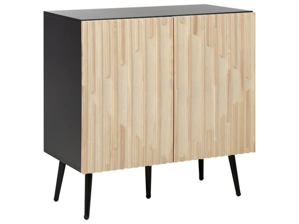 Kommode lyst træ mdf massivt træ jernben 2-dørs opbevaring moderne stil stue soveværelse