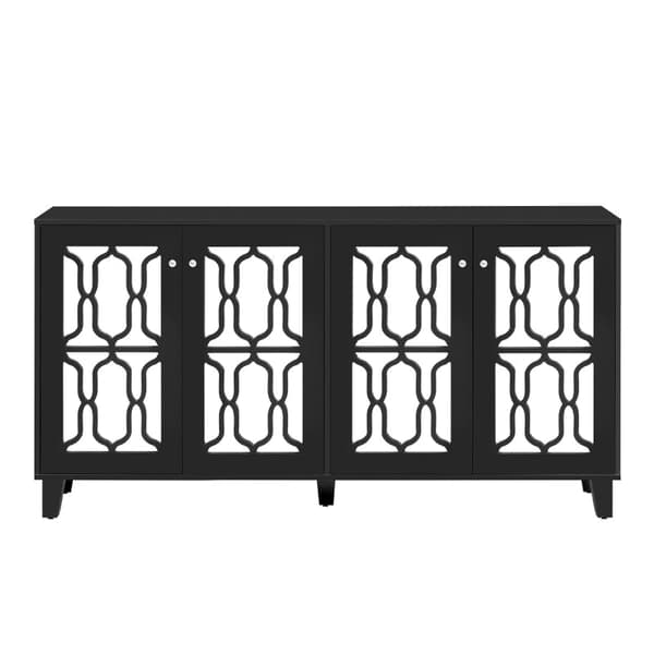 Rootz Black peilattu senkki - Luksusbuffet - Säilytyskaappi - Kestävä MDF - 160L x 40L x 84K cm