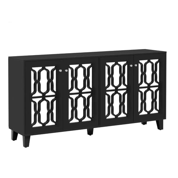 Rootz Black peilattu senkki - Luksusbuffet - Säilytyskaappi - Kestävä MDF - 160L x 40L x 84K cm