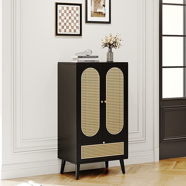 Rootz Elegant Black senkki - Säilytyskaappi - Monipuoliset huonekalut - Korkeussäädettävät jalat - 60L x 40W x 110,5K cm