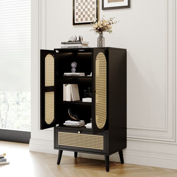 Rootz Elegant Black senkki - Säilytyskaappi - Monipuoliset huonekalut - Korkeussäädettävät jalat - 60L x 40W x 110,5K cm
