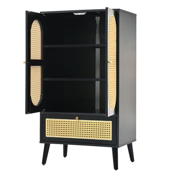 Rootz Elegant Black senkki - Säilytyskaappi - Monipuoliset huonekalut - Korkeussäädettävät jalat - 60L x 40W x 110,5K cm
