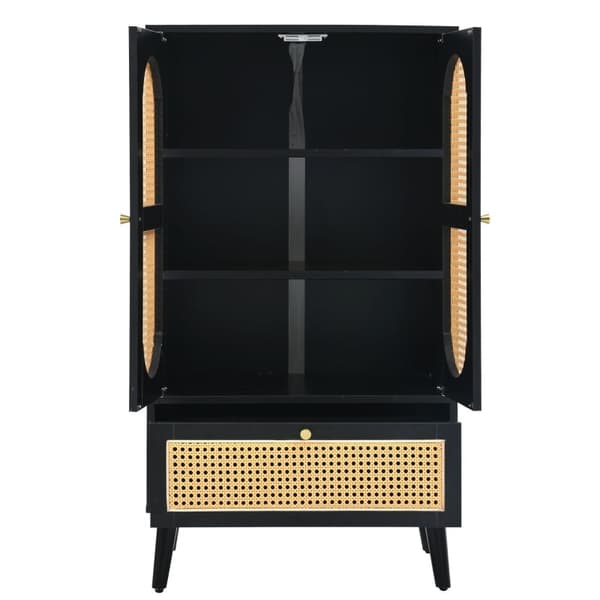 Rootz Elegant Black senkki - Säilytyskaappi - Monipuoliset huonekalut - Korkeussäädettävät jalat - 60L x 40W x 110,5K cm