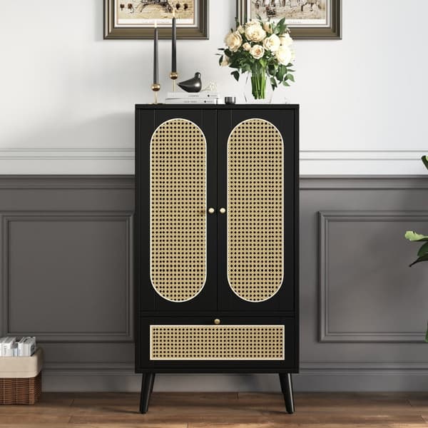 Rootz Elegant Black senkki - Säilytyskaappi - Monipuoliset huonekalut - Korkeussäädettävät jalat - 60L x 40W x 110,5K cm