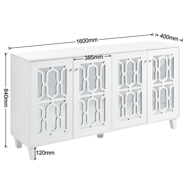 Rootz peilattu senkki - Buffet-kaappi - Säilytyskaappi - Tyylikäs muotoilu - 160L x 40L x 84K cm
