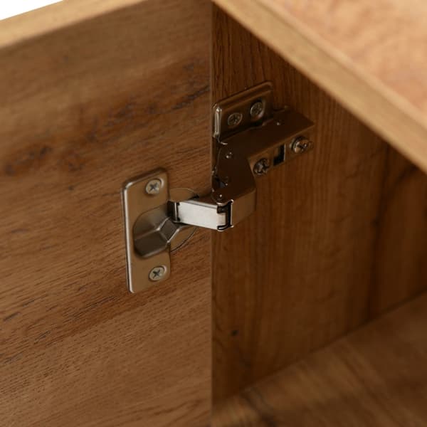 Rootz Modern senkki - Buffet-kaappi - Säilytyskonsoli - Säädettävät hyllyt - 160L x 35W x 76H cm - Musta Puupinta - Helppo koota