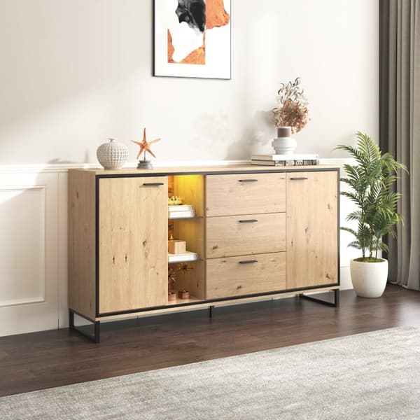 Rootz Modern skænk - Buffetskab - Opbevaringskonsol - Alsidig spånplade - 160 cm x 40 cm x 85 cm