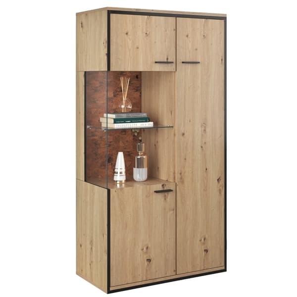 Rootz Modern Vitriinikaappi - Vitriinit - LED Kaappi - 15 väriä LED Valaistus - 150K x 78W x 40D cm