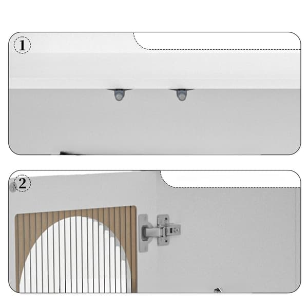 Rootz skænk med glaslåge - Opbevaringsskab - Køkkenskab - LED-belysning - 70cm x 35cm x 90cm