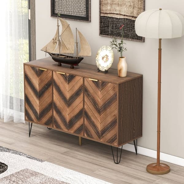 Rootzin tyylikäs senkki - Säilytyskaappi - Moderni Credenza - Runsas säilytystila - 120 cm x 38 cm x 76,5 cm