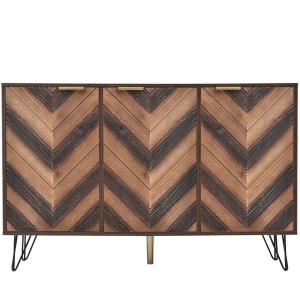 Rootzin tyylikäs senkki - Säilytyskaappi - Moderni Credenza - Runsas säilytystila - 120 cm x 38 cm x 76,5 cm